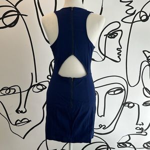 Blue dress. nameless. Large. Stretchy denim-like material. Fits 6, sexy